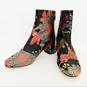 ZARA - High Heel Jacquard Ankle Boots